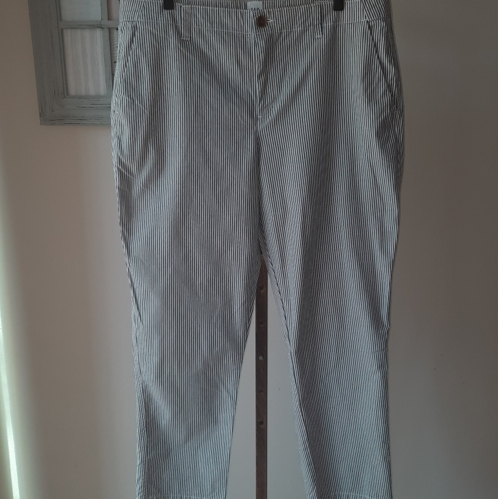 GAP size 14 pants Blue & White pinstripes